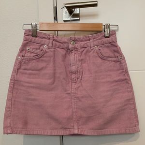 TopShop MOTO Pink Corduroy Skirt